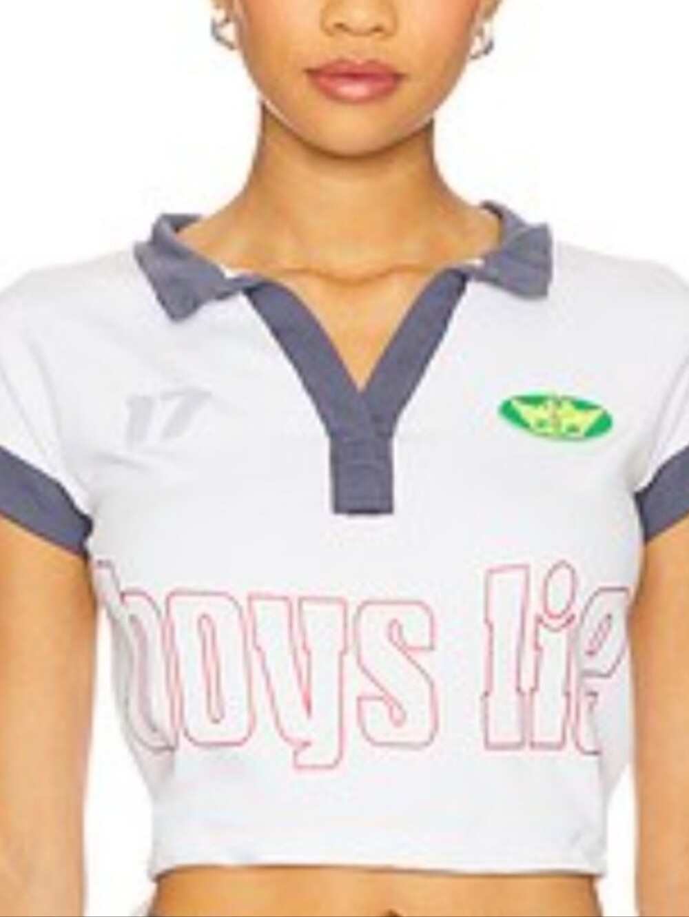 Boys Lie White Drawstring Athletic Cropped Top size XS/S new without tags